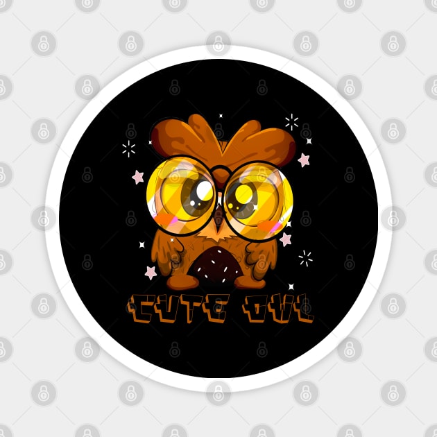 Cute Owl Night Animals Magnet by JeffDesign